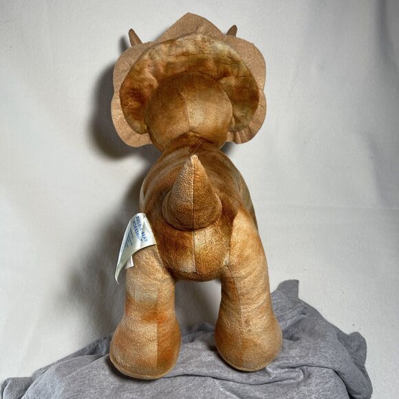 Build A Bear Triceratops Dinosaur Plush Sounds I Love You 17" brown orange 2016 - Picture 4 of 5